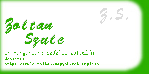 zoltan szule business card